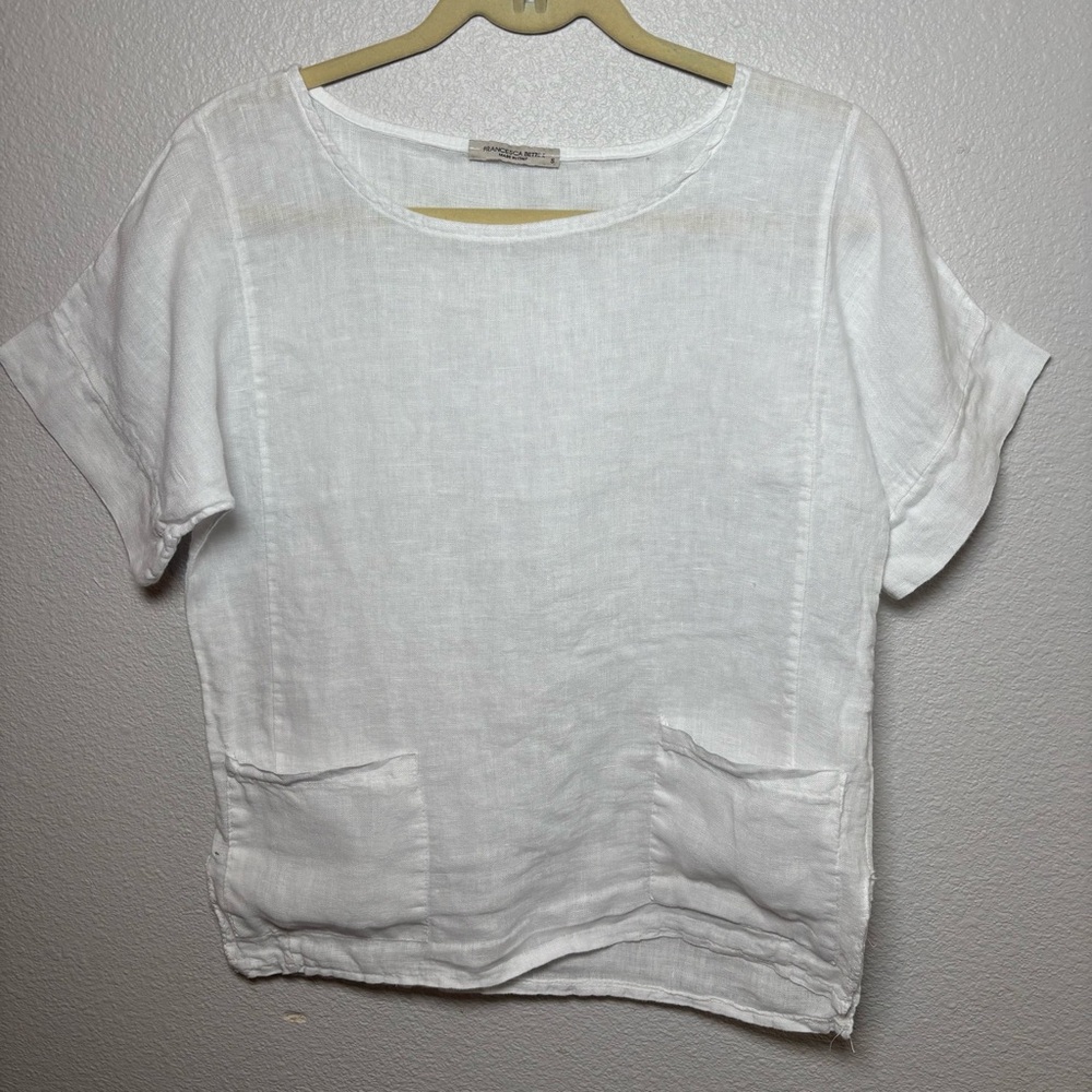 Francesca Bettini Women's White Linen Top